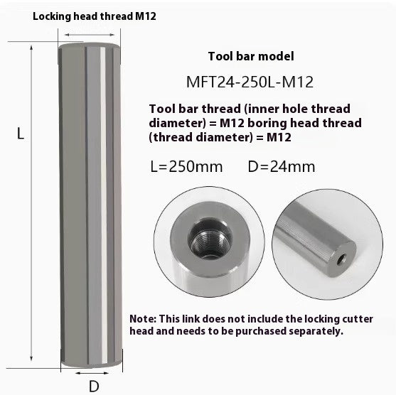 6034 MFT tungsten steel anti-vibration cutter shank lock tooth cutter shank high precision end milling cutter shank monolithic alloy interchangeable carbide head Shandong Denso Pricision Tools Co.,Ltd.